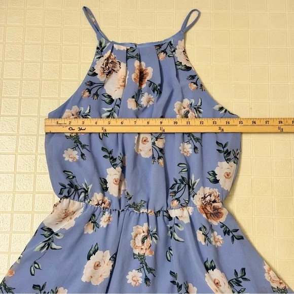 Blue Rain Floral Blue Sleeveless Dress - Picture 5 of 6